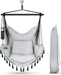 NOKIA Hängesessel Hängeschaukel Hängekorb Inkl 2 Kissenbezüge Und Tasche Für Getränke