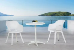 Best Freizeitmöbel 3-tlg. Balkon-Set Split Weiß; 96030000